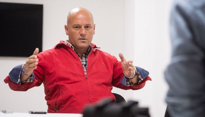 Manolo Corona, durante un momento de la entrevista.